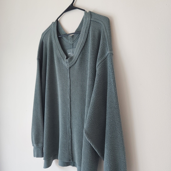Aerie V-Neck Sweater in Sage Green - Picture 2 of 7